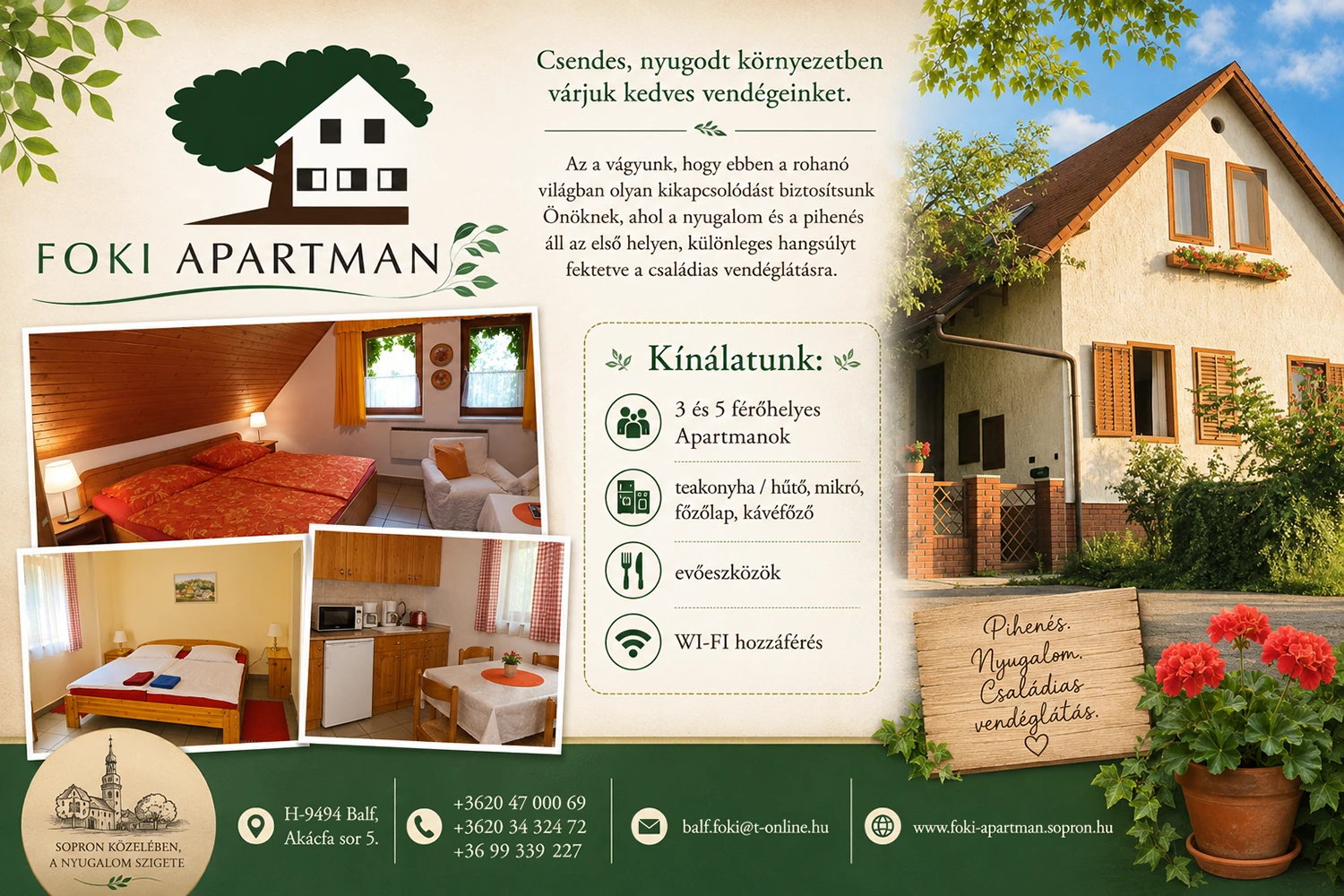 Foki Apartman – Szállás Balfon, Sopron közelében